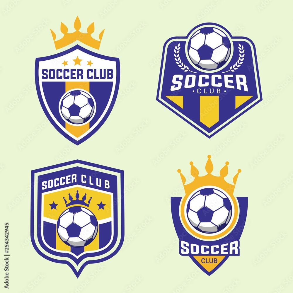 Naklejka premium Set of Soccer Football Badge Design Templates