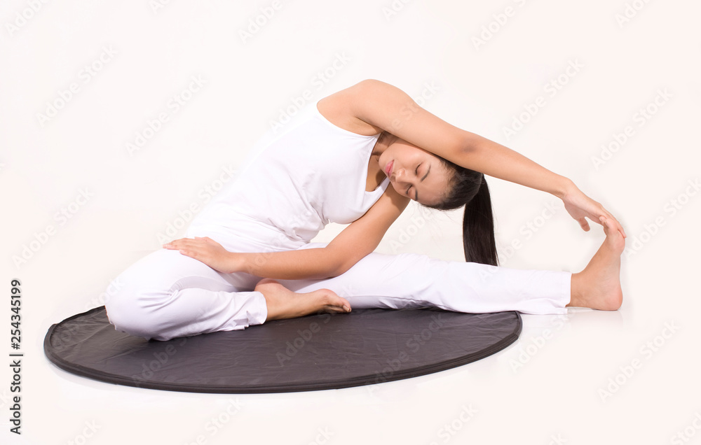 asian woman pose yoga exercise. healthy young asian woman exercise isolated. asian woman pose yoga exercise. healthy young asian woman exercise isolated.