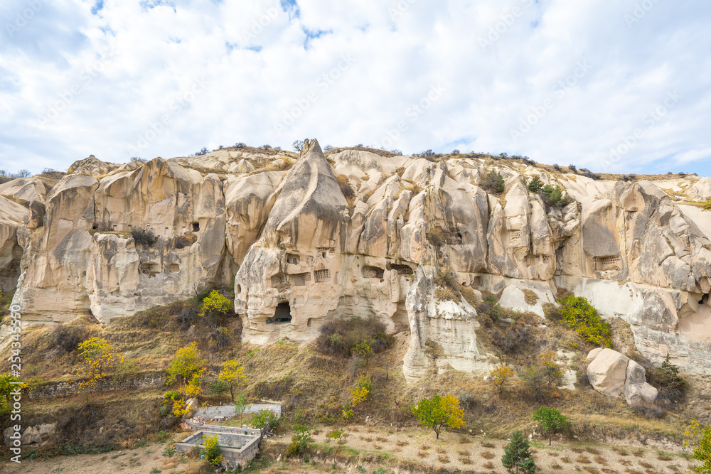 Rock mountain in open air museum in Cappadocia, Turkey
