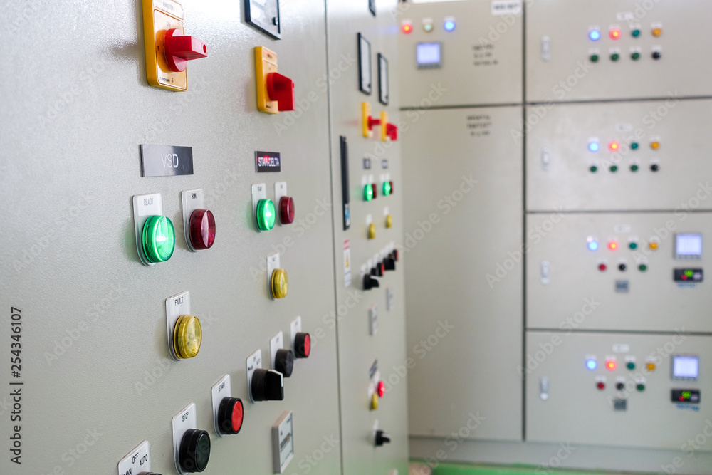 Electric control cabinet substation in a water treatment plant Electric control cabinet substation in a water treatment plant