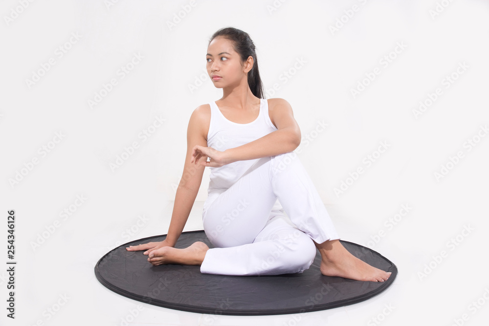 stretching exercise woman yoga pose. fitness sport gym and lifestyle concept stretching exercise woman yoga pose. fitness sport gym and lifestyle concept