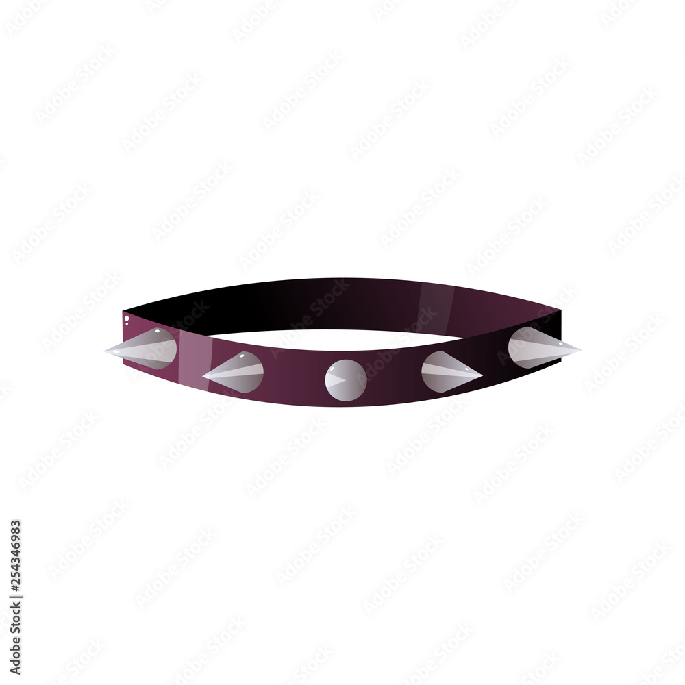 BDSM collar with steel spikes and leash isolated on white background Stock  Vector | Adobe Stock