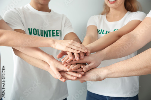 Team of young volunteers pu...