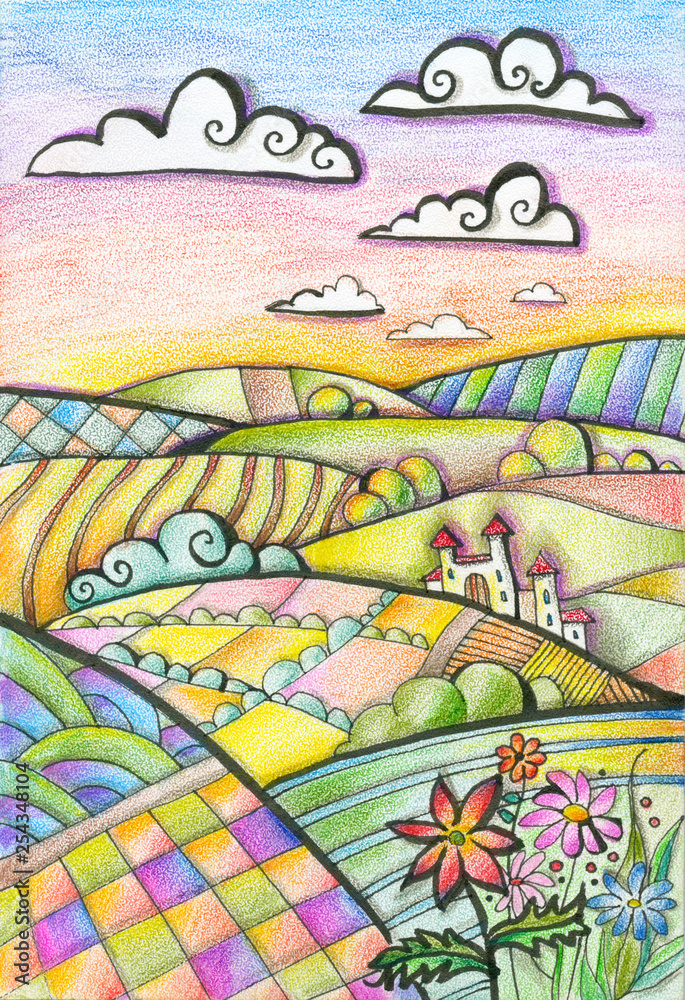Landscape in Colored Pencil by JasminaSusak on DeviantArt