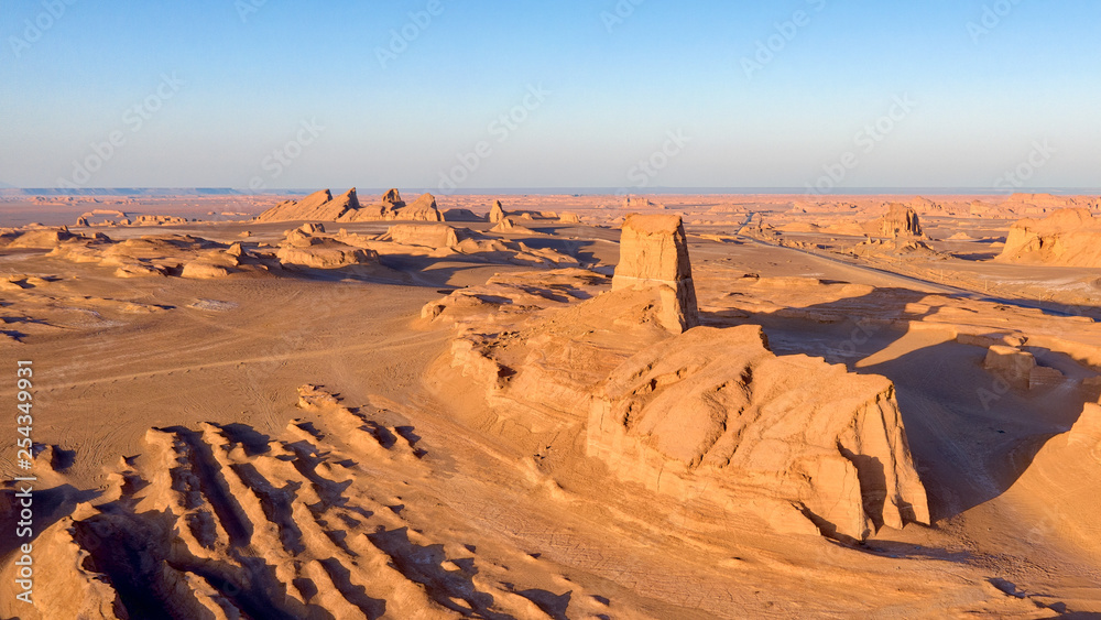 Fototapeta premium Dasht-e Lut Desert in eastern Iran taken in January 2019 taken in hdr