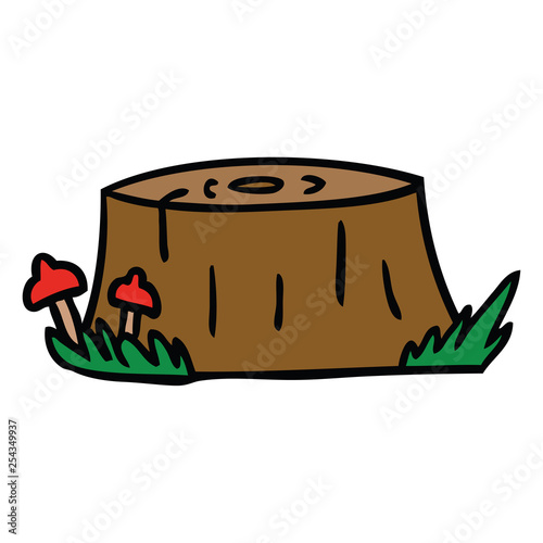 cartoon doodle of a tree log