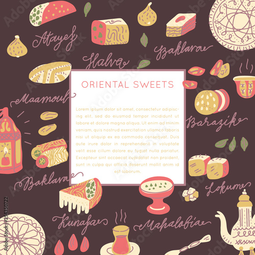 Oriental sweets vector