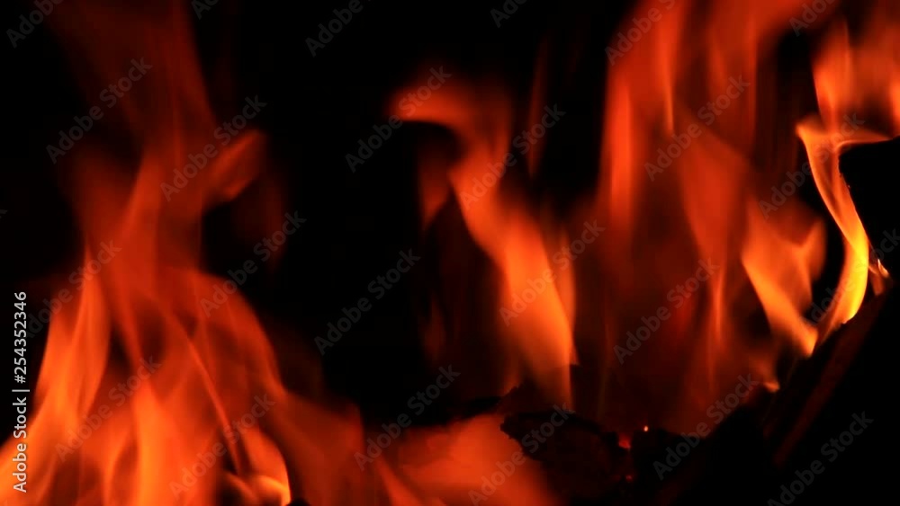 Burning firewood in the fireplace Burning firewood in the fireplace