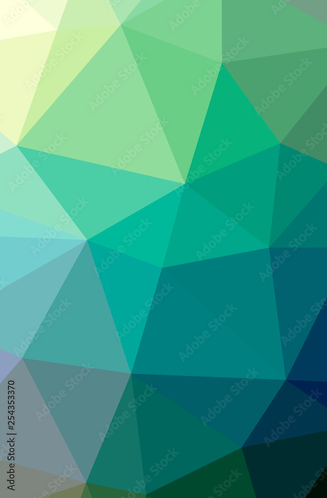 Fototapeta Ilustracja abstrakcyjne tło niebieskie, zielone i żółte pionowe low poly. Piękny wzór wielokąta.