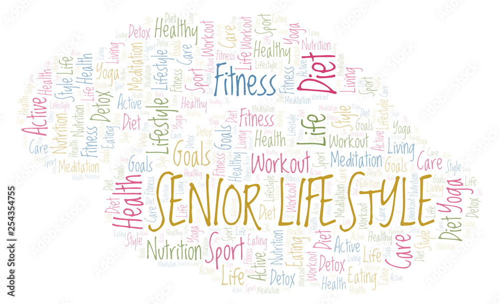 Fototapeta premium Senior Lifestyle word cloud.