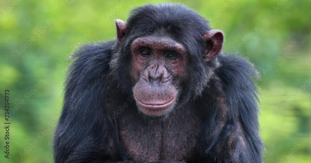 portrait of a chimpanzee in the heart of nature, South Africa portrait of a chimpanzee in the heart of nature, South Africa