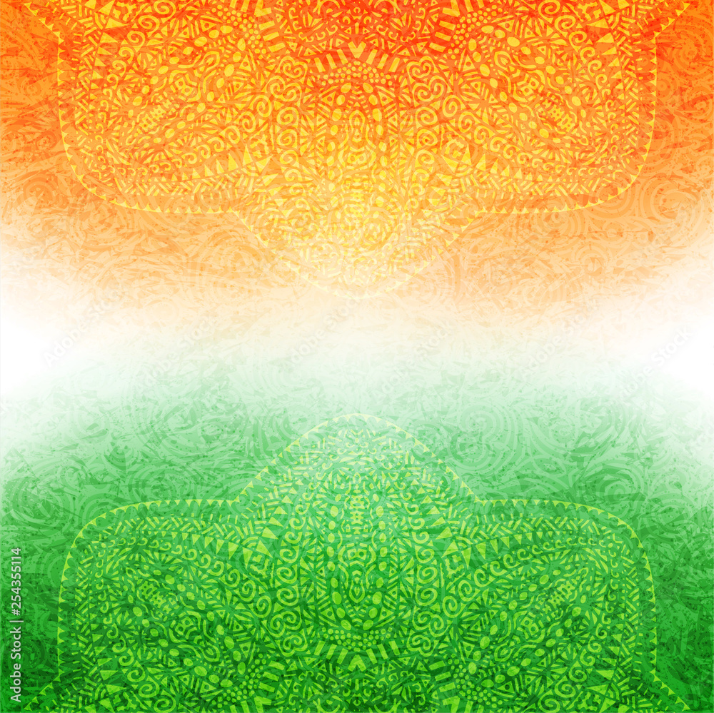 Elegant shiny Indian flag theme with mandala. Vector. Stock Vector | Adobe  Stock