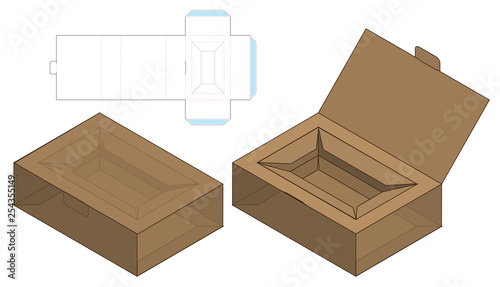 Box packaging die cut template design. 3d mock-up