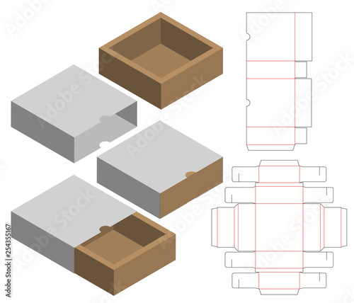 Box packaging die cut template design. 3d mock-up