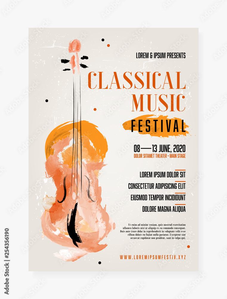 Classical music festival poster template Stock Vector Adobe Stock