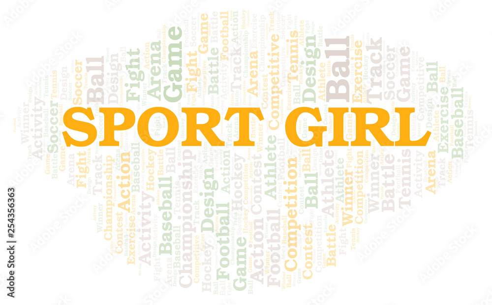 Fototapeta premium Sport Girl word cloud.