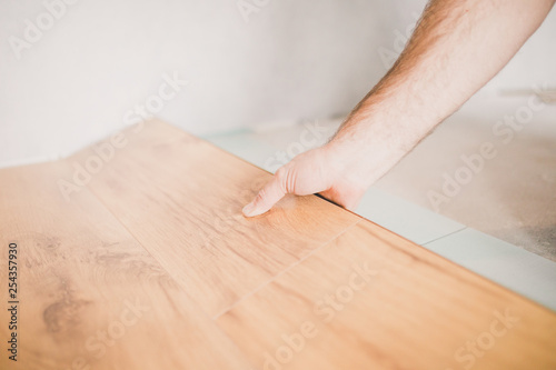 Professional at work - master of installation of laminate