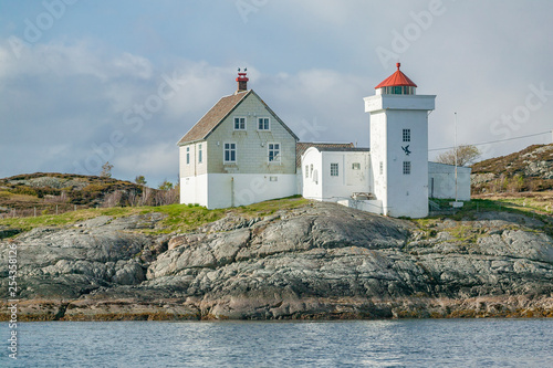 Foto Trondheims Leia lighthouse, near Trondheim, Norway, Scandinavia
