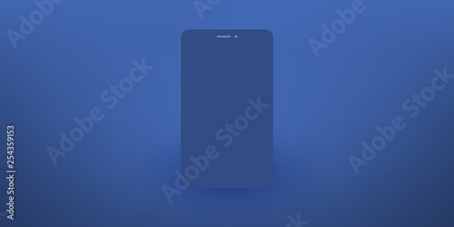 Blank Matte Blue Phone, Vector Background Illustration 