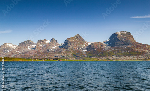 seven sisters mountain range near Sandnessjön, Northern Norway, Scandinavia