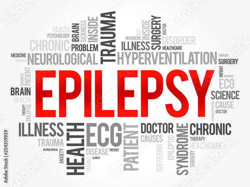 Epilepsy word cloud collage, health concept background