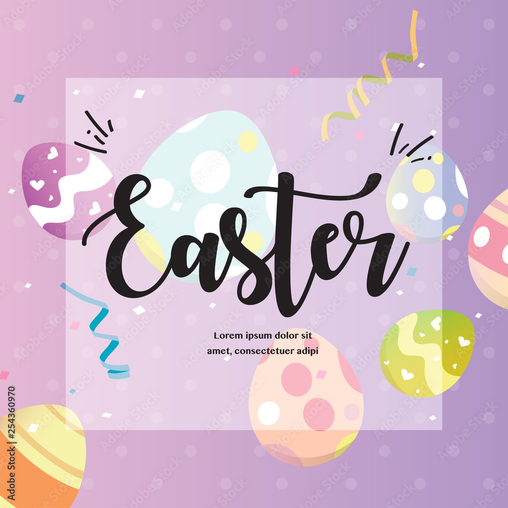 Happy easter's day greeting card.