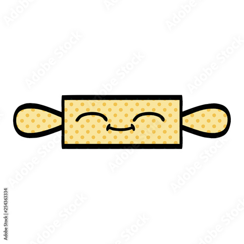 comic book style cartoon rolling pin