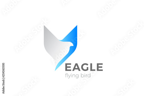 Eagle Bird Flying Logo design vector template. Falcon Hawk Corporate Business Logotype concept icon.