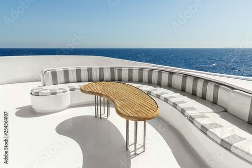Relaxing area of luxury yacht