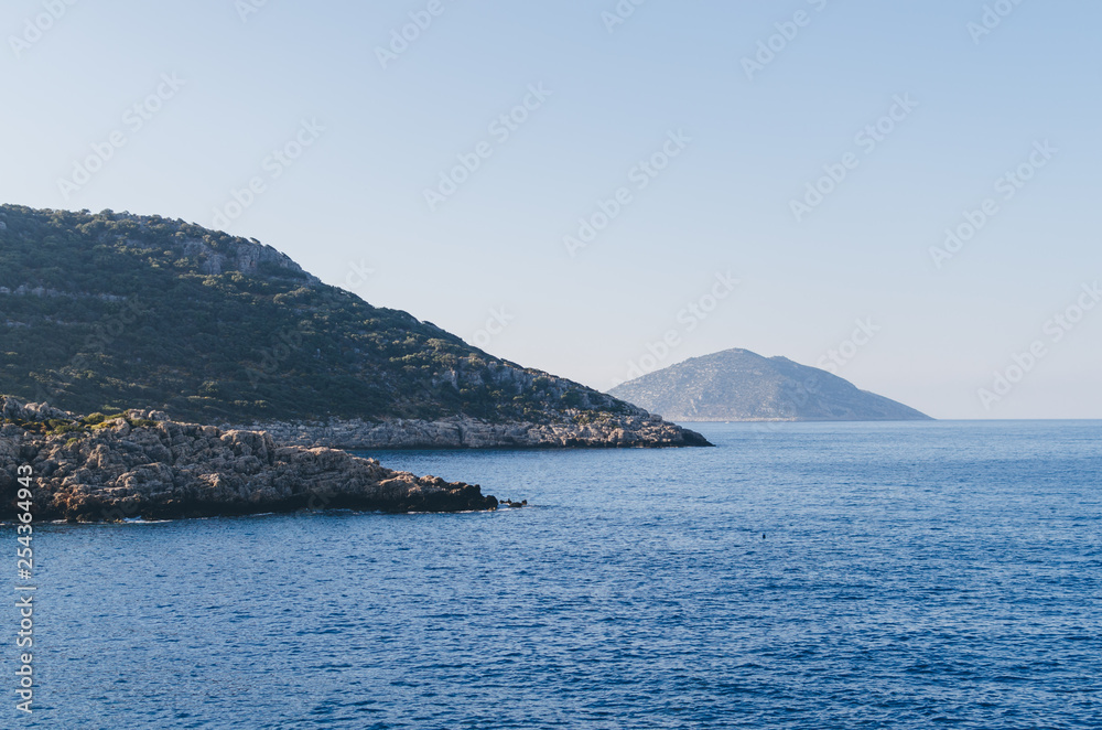 The turquoise sea near Kas, Antalya, Turkey The turquoise sea near Kas, Antalya, Turkey