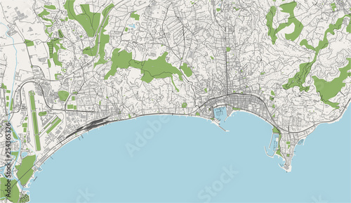 map of the city of Cannes, France photo