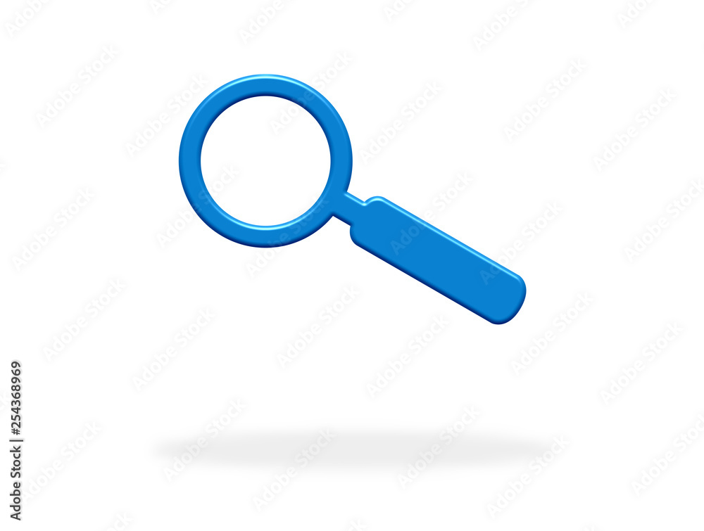 Blaue Lupe als Symbol für Suche, suchen und finden Blaue Lupe als Symbol für Suche, suchen und finden