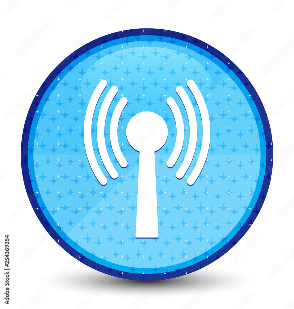 Wlan network icon galaxy cyan blue round button Wlan network icon galaxy cyan blue round button