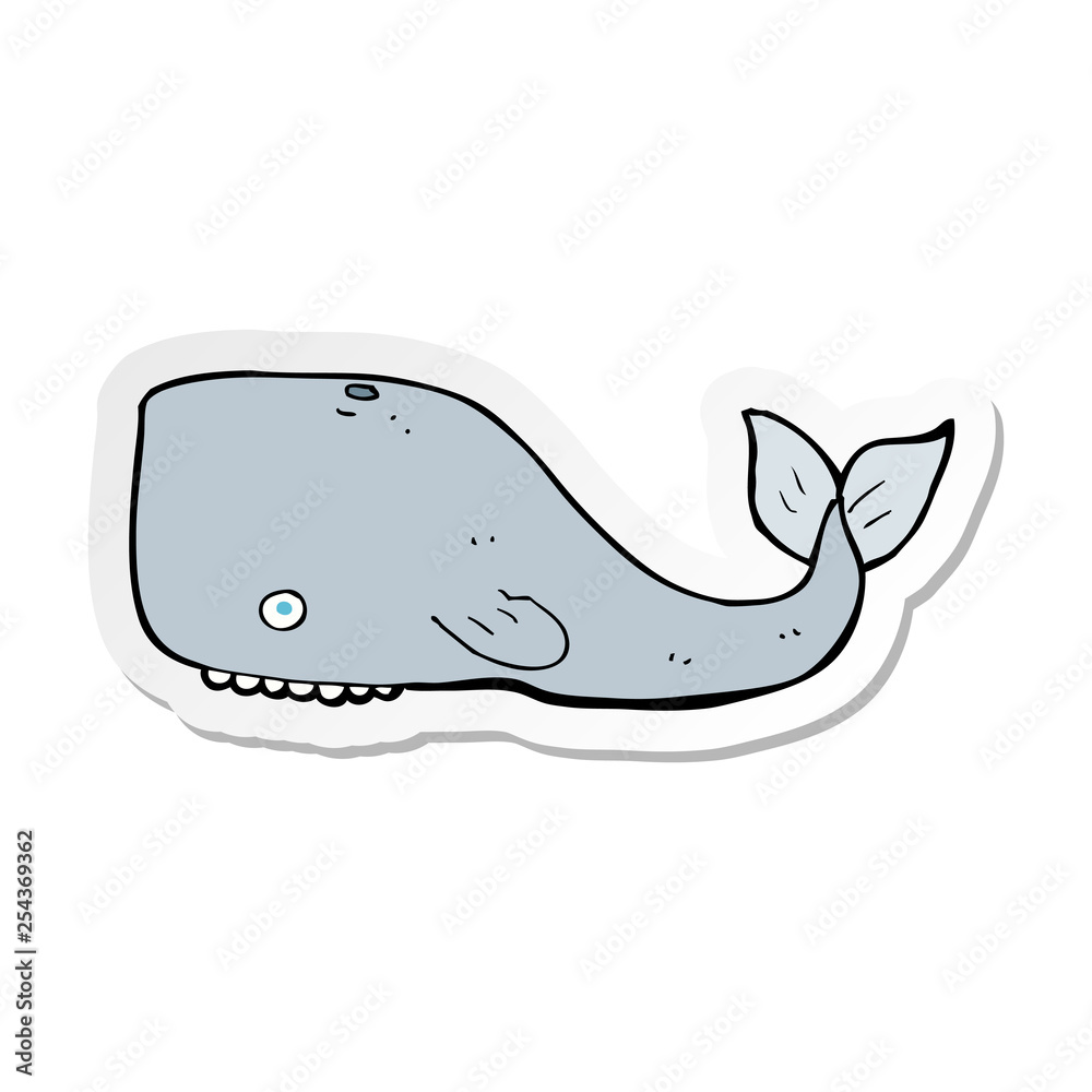 sticker of a cartoon whale sticker of a cartoon whale