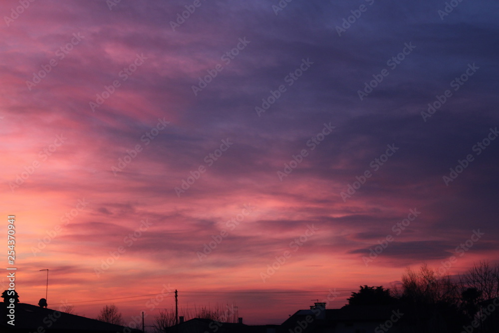 sunset over lake