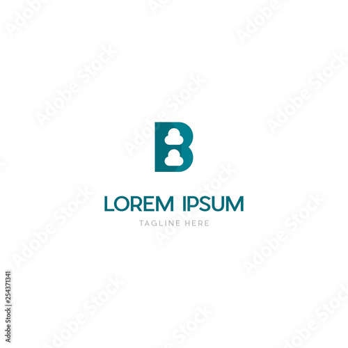 Letter B With Cloud Media Design Logo