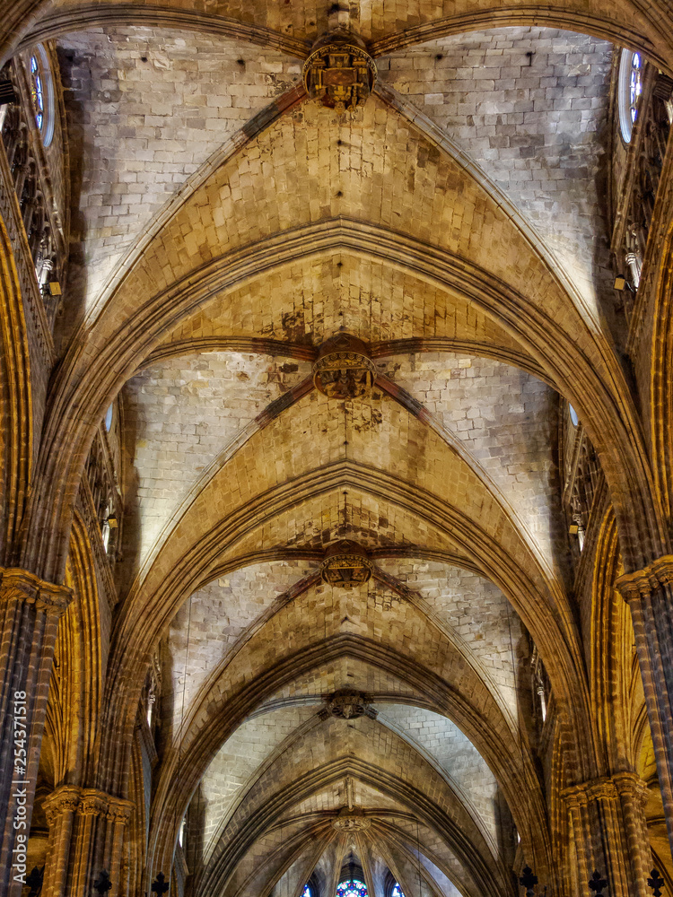 Vaulted ceiling of the Cathedral - Barcelona