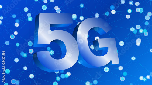 5G technology and mobile networks, vector 3d symbol