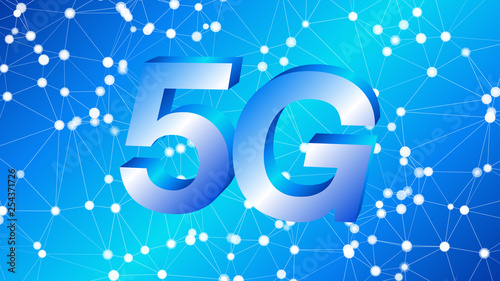 Mobile connections illustration vector 3d symbol of 5G technology