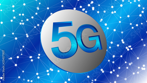 Industry revolution 5G technology 3d symbol conception