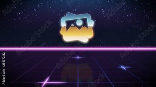 фотографія synthwave retro design icon of photo