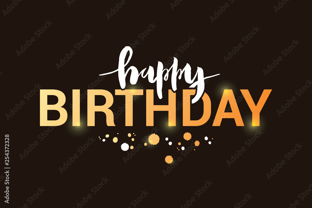Vector illustration of Happy Birthday title for greeting card, invitation