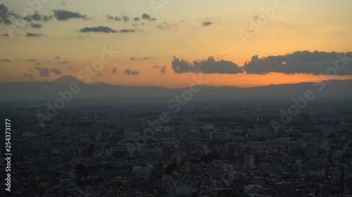 Wallpaper Mural Sunrise Time Lapse of Mount Fuji and Tokyo, Japan On Beautiful Sunny Day Torontodigital.ca
