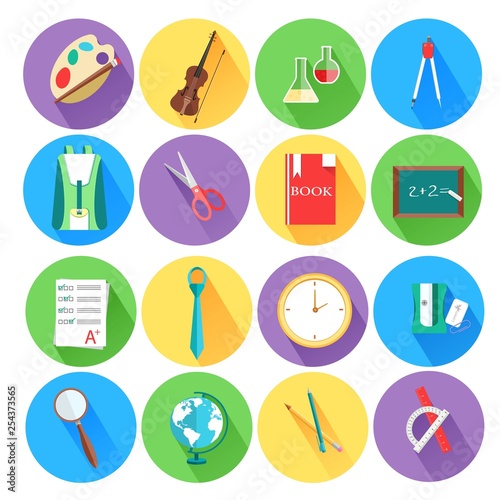 flat icons set of back to school concept. Vector illustration design