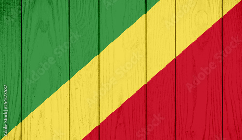 Flag of Republic of the Congo on wooden background