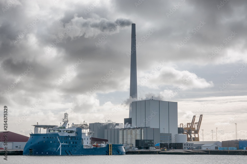 Wind power  Supply ships in Esbjerg harbor, Denmark