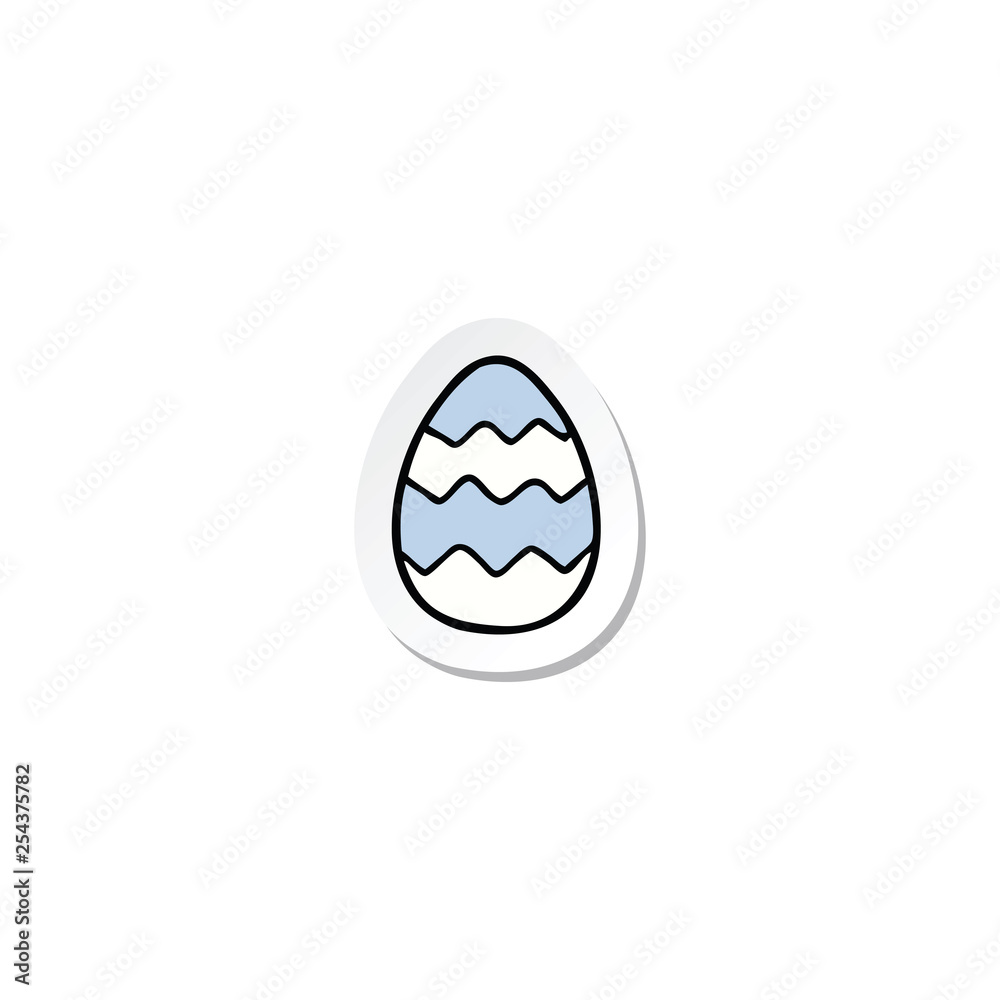 sticker of a cartoon painted easter egg sticker of a cartoon painted easter egg