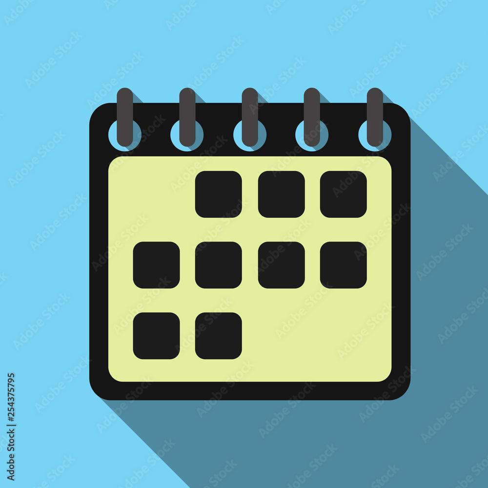 Flat calendar icon, flat calender on wall - vector illustration Flat calendar icon, flat calender on wall - vector illustration