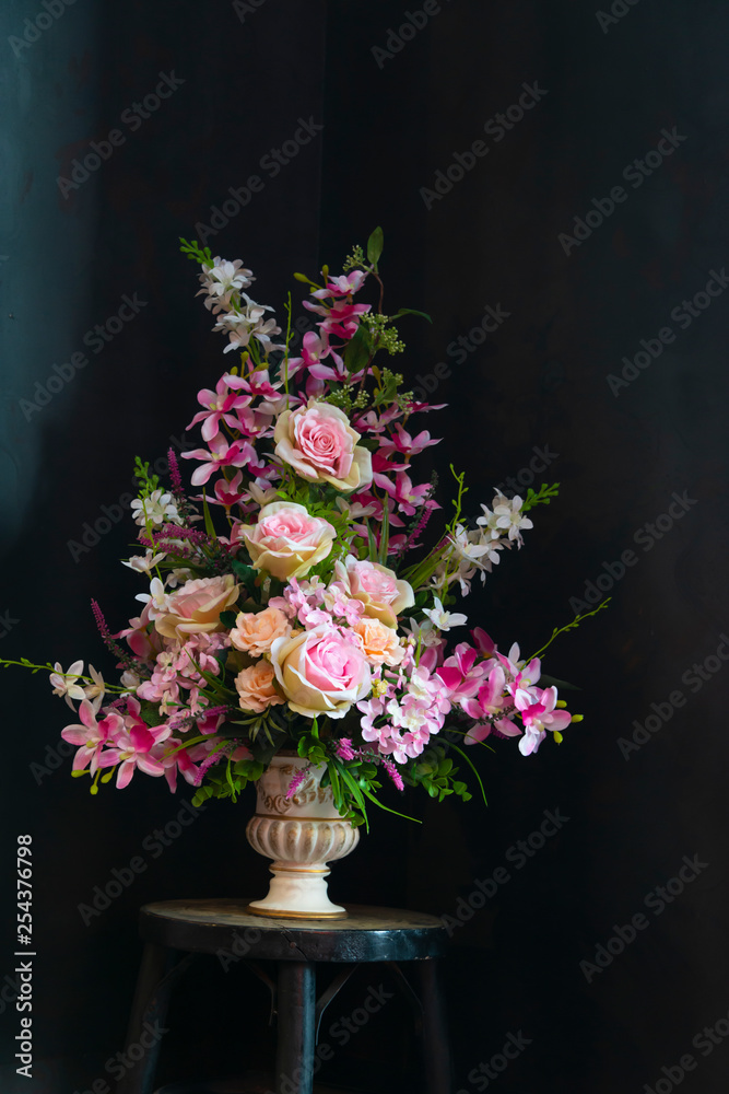 Beautiful flower in a ceramic vase decoration