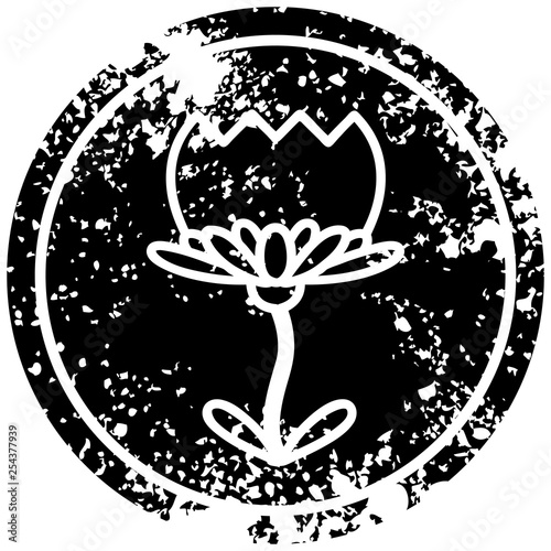 lotus flower distressed icon
